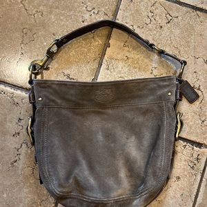 Coach brown suede hobo
